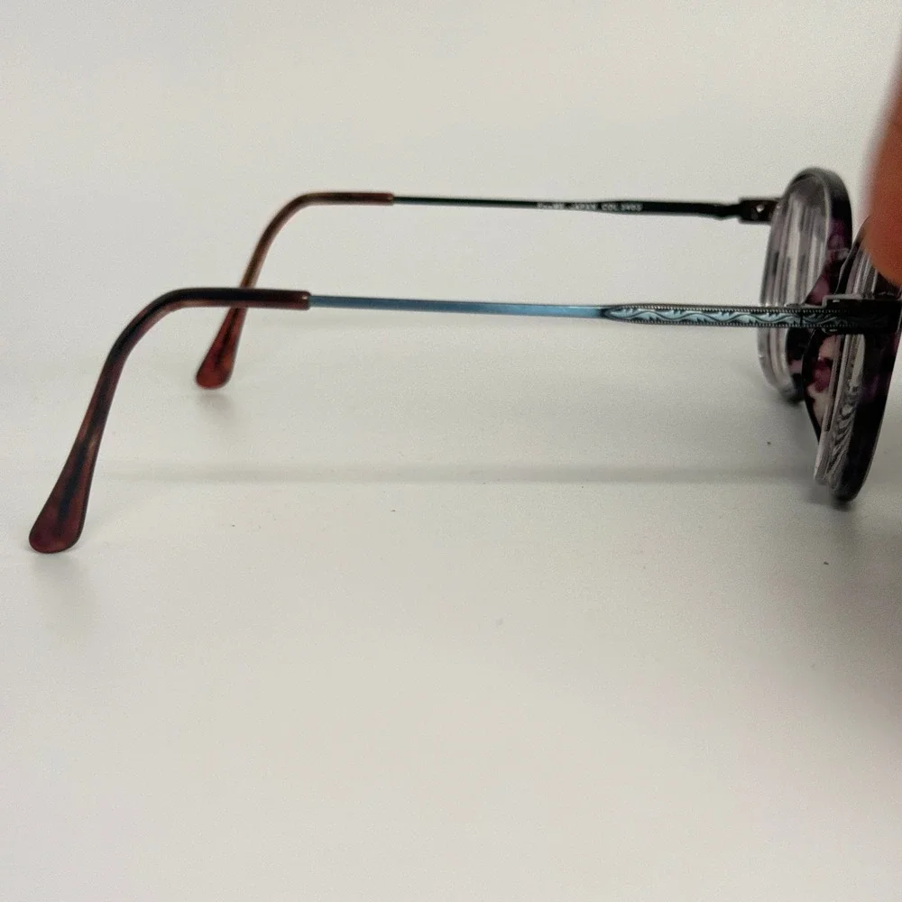 Blue Bay Olimpia Eyeglasses Purple Tortoise Round Frame Japan 3403‎ 45-19